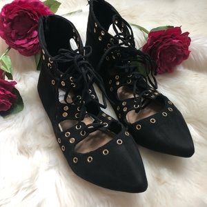 Report Black Lace Up flats Size 8